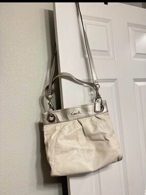 Coach- Ashley Hippie bag-White with Silver Trim